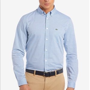 Lacoste men’s gingham pop shirt blue/white 👔.